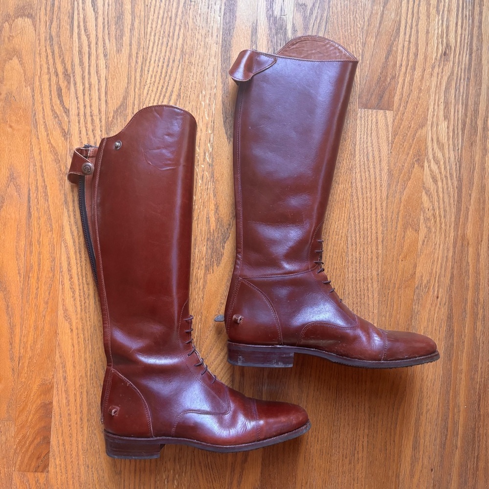 Hand-made Argentinian Brown Leather Riding Boots
